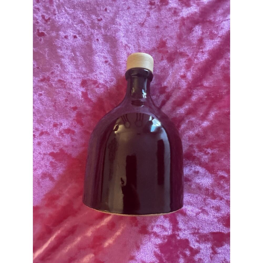 Maroon Red Bottle Oil Vase Ceramic Pottery Kitchen Home Made in Italy